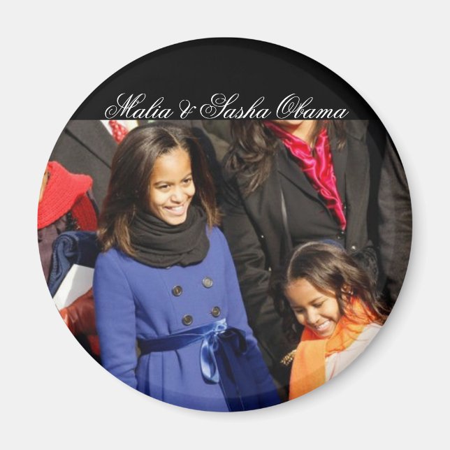 Malia & Sasha Obama Magnet (Framsidan)