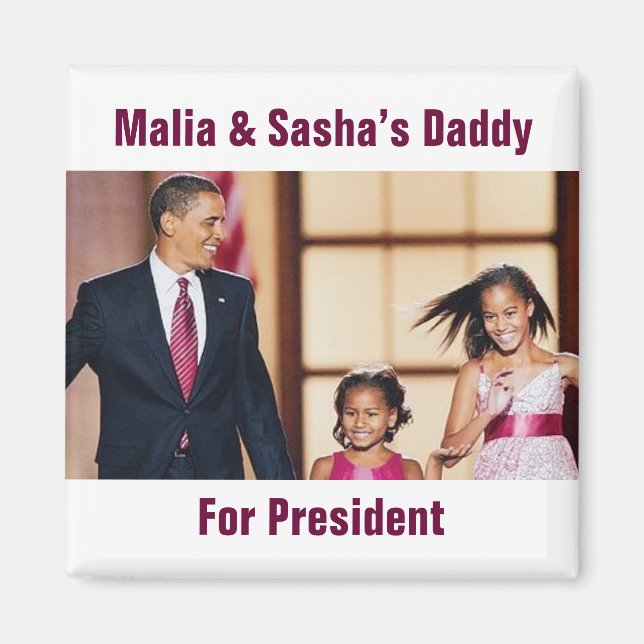 Malia & Sasha Obama Magnet (Framsidan)