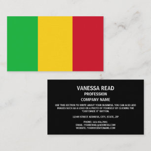 Malian Flagga, Flagga Mali Visitkort