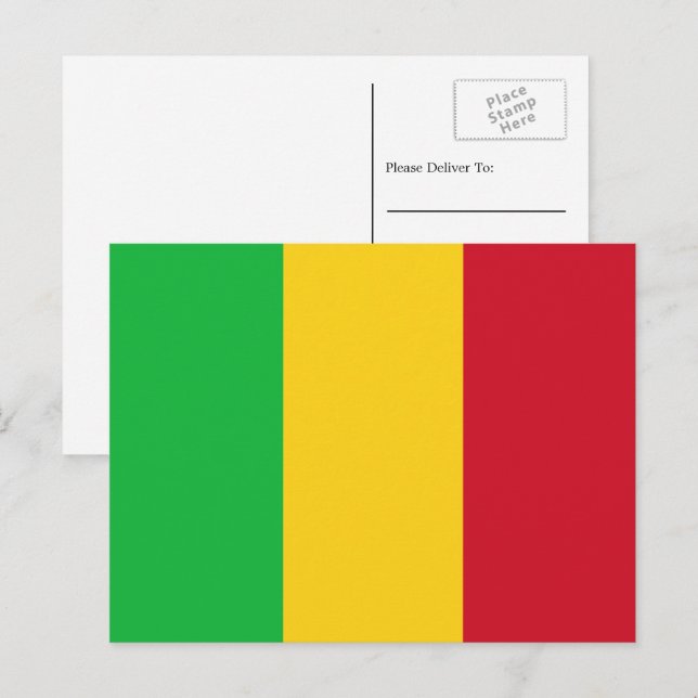 Malian Flagga, Flagga Mali Vykort (Fram/baksida)