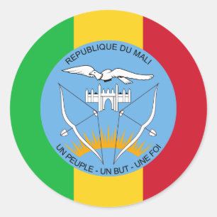 Malian Flagga & Jacka av Arm, Flagga av Mali Runt Klistermärke