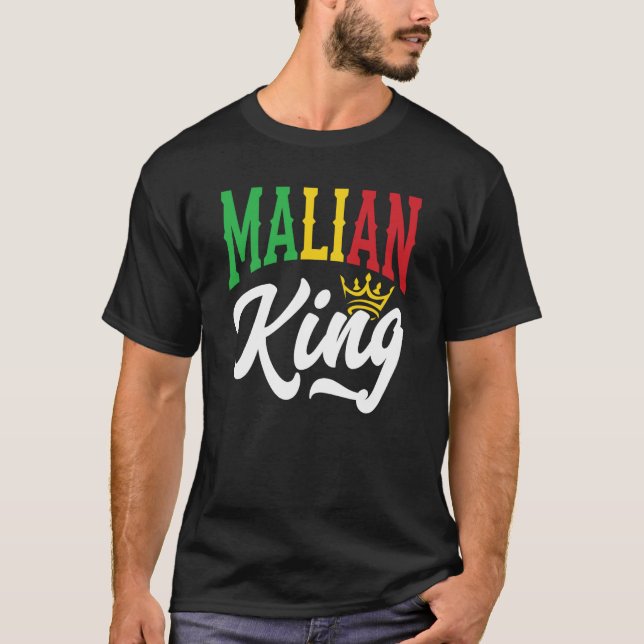 Malian Kung Mali Malian Mali Flagga T Shirt (Framsida)