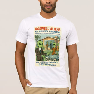 Malibu Beach Bungalows 1950's Roswell Utomjordinga T Shirt