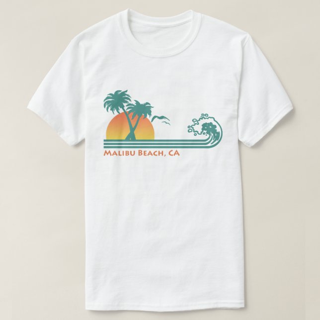 Malibu Beach CA T-shirt (Design framsida)