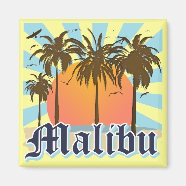 Malibu Beach California CA Magnet (Framsidan)