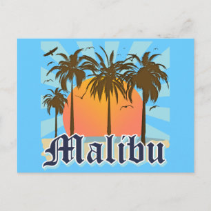 Malibu Beach California CA Vykort