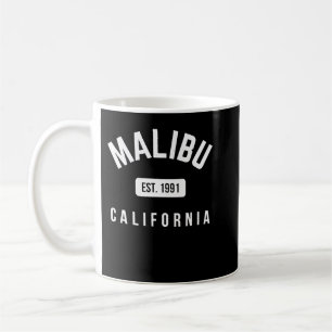 Malibu Beach California Est 1991 Vintage Retro Pul Kaffemugg