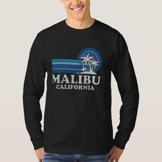 Malibu Beach California Family Summer Vacation Vin T Shirt (Framsida)