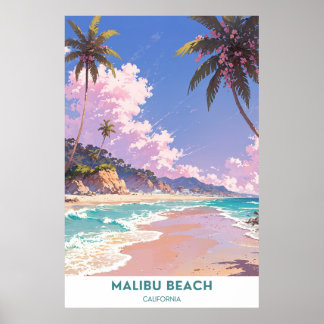 Malibu Beach, Kalifornien Poster