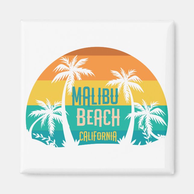 Malibu Beach Retro Magnet (Framsidan)