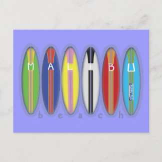 Malibu Beach Surfboard Vykort