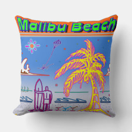 ’Malibu Beach’ Surfer Pillow Kudde