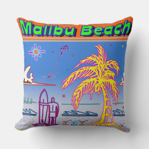 ’Malibu Beach’ Surfer Pillow Kudde