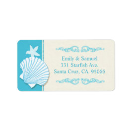 Malibu Blue Beach Snäcka Bröllop Adress Adressetikett