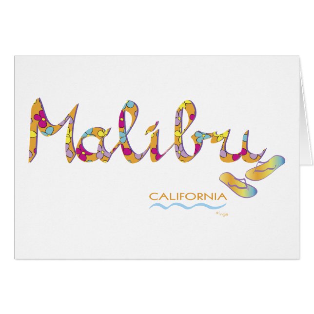 Malibu, CA Hälsningskort (Framsidan Horizontal)