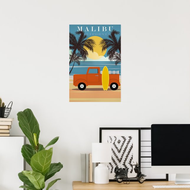 Malibu, Ca Resemålningaffisch, Poster (Hemmakontoret)