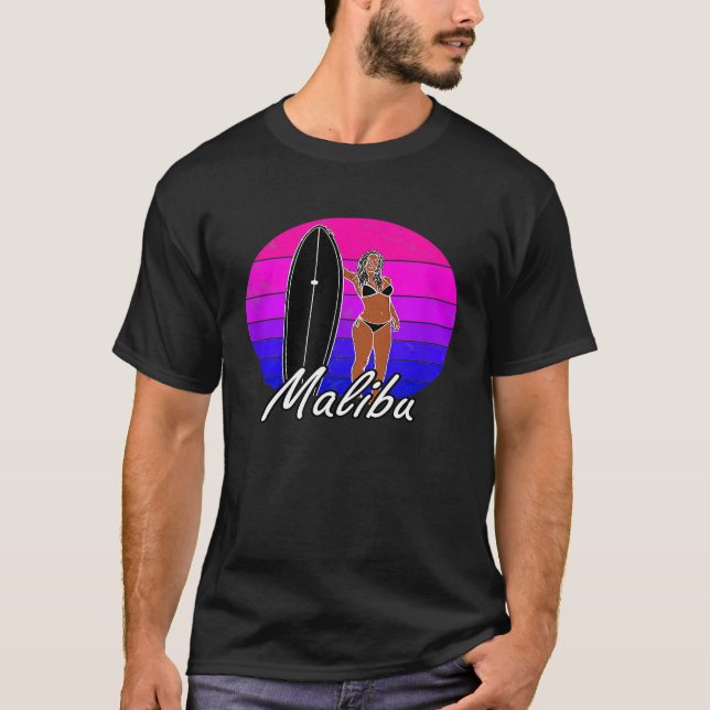 Malibu CA Surfer Surfing Clothing Manar Women Grap T Shirt (Framsida)