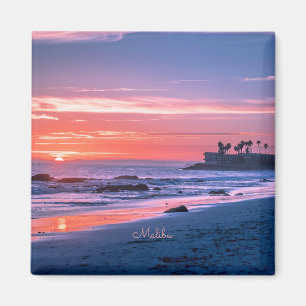 Malibu, CA, vackert scenfotografi, Magnet
