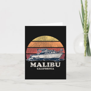 Malibu Ca Vintage Boating 70s Retro Boat Design Kort