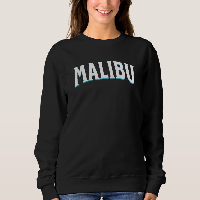 Malibu California Ca Sunset Beach Varsity Letter P T Shirt (Framsida)