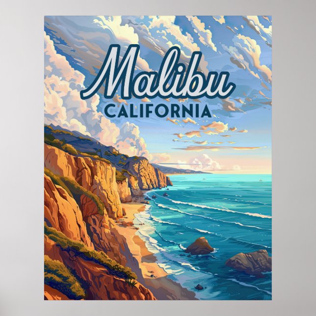 Malibu California Los Angeles El Matador Beach Poster (Framsidan)