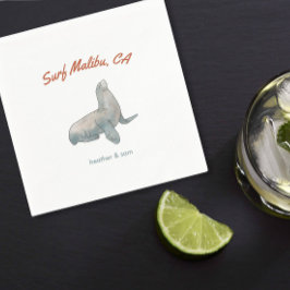 Malibu California Personligt bröllp Pappersservett