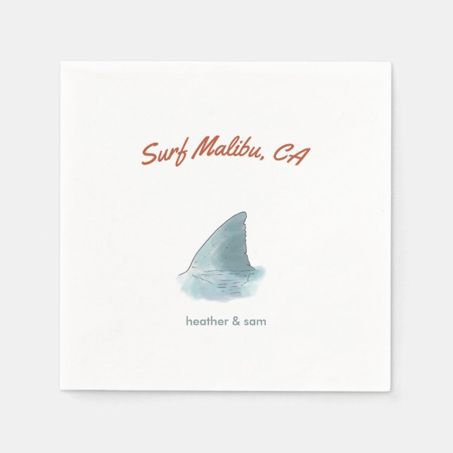 Malibu California Personligt bröllp Pappersservett (Framsidan)