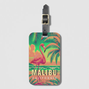 Malibu California Retro Flamingo Souvenirs 1950 Bagagebricka