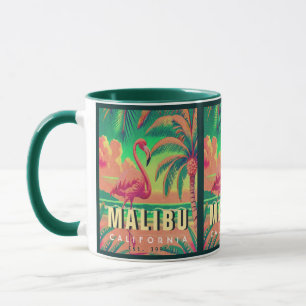 Malibu California Retro Flamingo Souvenirs 1950 Mugg