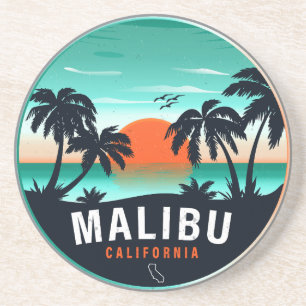 Malibu California Retro Sunset Tropical Souvenirs Underlägg