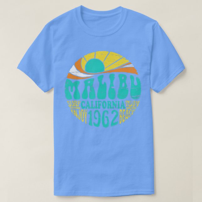 Malibu California Retro Surfa Team Beach T Shirt (Design framsida)