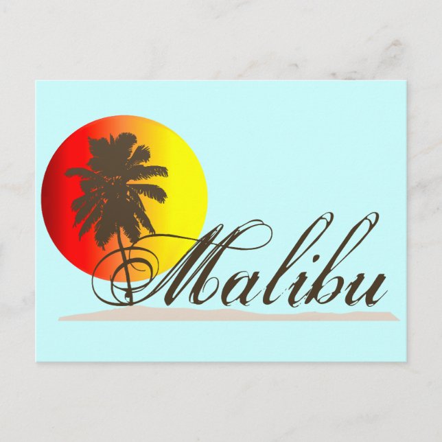 Malibu California Souvenir Vykort (Framsida)