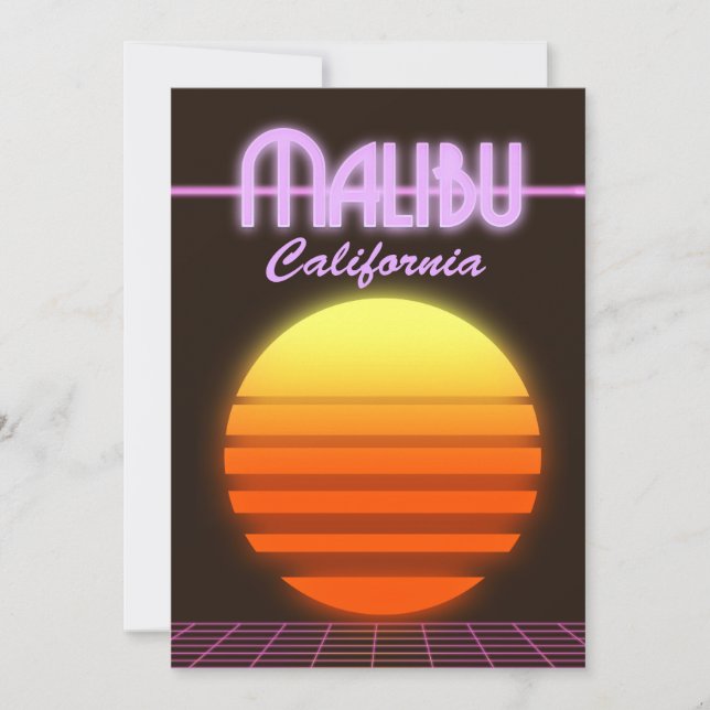 Malibu California sunset-reseaffisch Inbjudningar (Framsida)