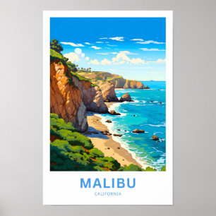 Malibu California Travel Skriv ut Poster