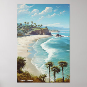 Malibu California USA Vintage resor Poster