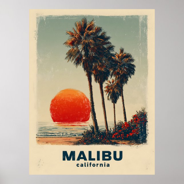 Malibu California Vintage resor Poster (Framsidan)