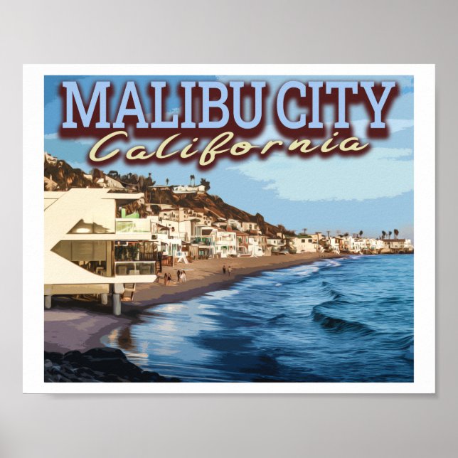 MALIBU CITY - LOS ANGELES CALIFORNIA POSTER (Framsidan)