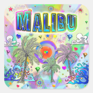 Malibu Deep Dream Sticker Fyrkantigt Klistermärke