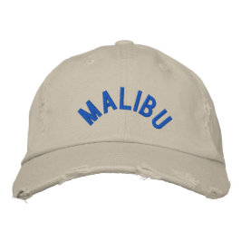 MALIBU DISTRESSED CHINO TWILL CAP BRODERAD KEPS