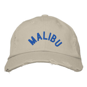 MALIBU DISTRESSED CHINO TWILL CAP BRODERAD KEPS