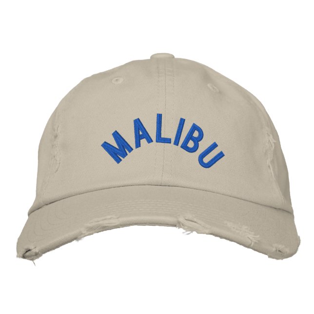 MALIBU DISTRESSED CHINO TWILL CAP BRODERAD KEPS (Framsida)