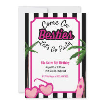 Malibu Doll Birthday Black White Rand Tropical