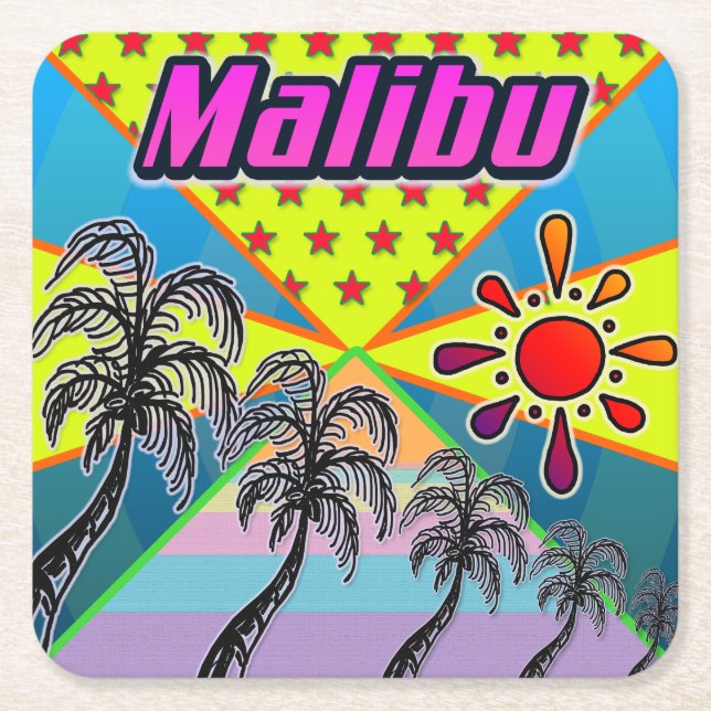 Malibu Freedom Underlägg Papper Kvadrat (Framsidan)