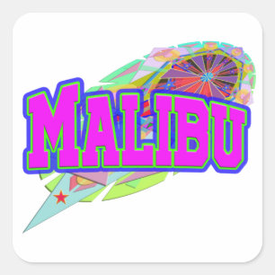 Malibu Future Sticker Fyrkantigt Klistermärke