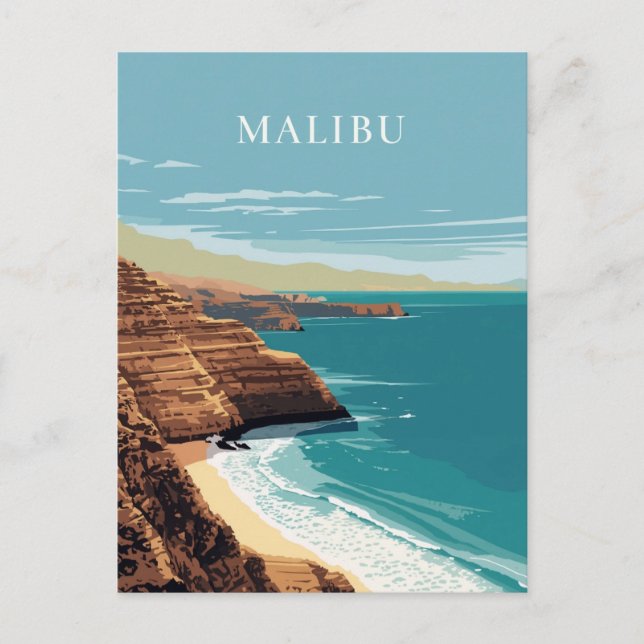 Malibu Kalifornien kustklippor Vykort (Framsida)