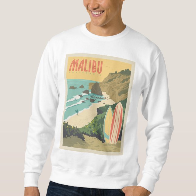 Malibu, Kalifornien Lång Ärmad Tröja (Framsida)