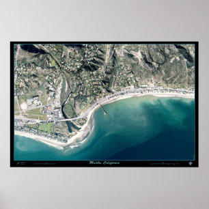 Malibu Kalifornien satellit- affischfoto Poster