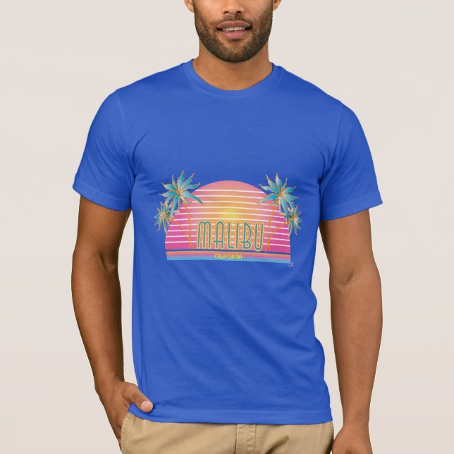 Malibu, Kalifornien Sol, Handflatan Graphic T-shir T Shirt (Framsida)