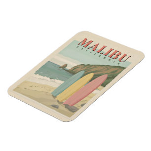 Malibu, Kalifornien - Sol, Sand och Surfa Magnet