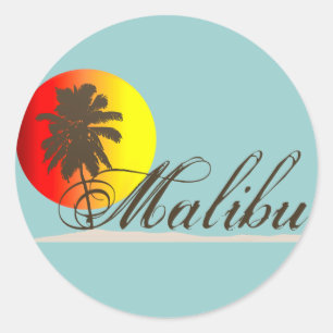 Malibu Kalifornien souvenir Runt Klistermärke